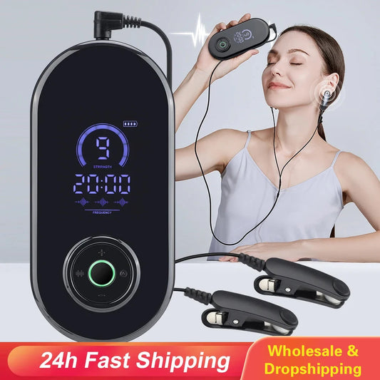 CES Microcurrent Sleep Aid Device Insomnia Anxiety Headache Relief Electric Ear Clip Type Acupuncture Fast Sleep Instrument