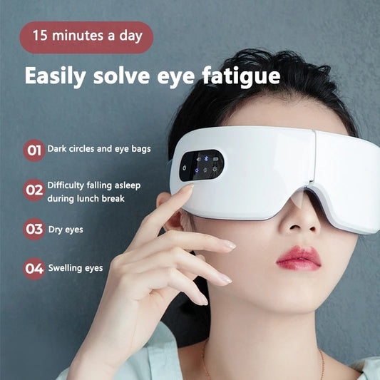 New Smart Eye Massager Vibration Eye Care Massage Instrument Bluetooth Music Heated Eyemask Dry Fatigue Relief Portable Foldable