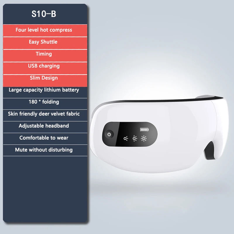 New Smart Eye Massager Vibration Eye Care Massage Instrument Bluetooth Music Heated Eyemask Dry Fatigue Relief Portable Foldable