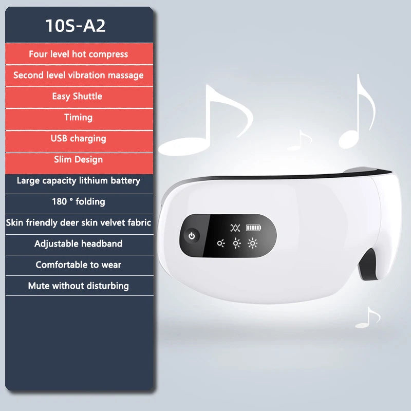 New Smart Eye Massager Vibration Eye Care Massage Instrument Bluetooth Music Heated Eyemask Dry Fatigue Relief Portable Foldable