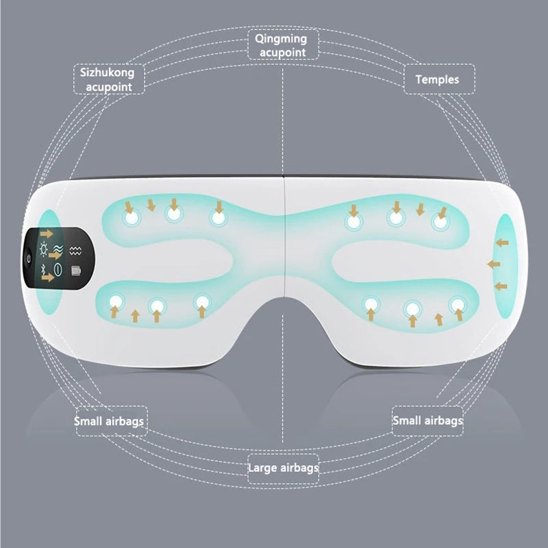 New Smart Eye Massager Vibration Eye Care Massage Instrument Bluetooth Music Heated Eyemask Dry Fatigue Relief Portable Foldable