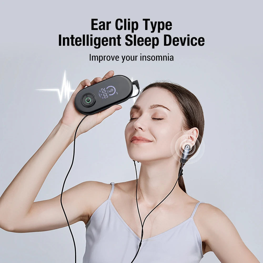 CES Microcurrent Sleep Aid Device Insomnia Anxiety Headache Relief Electric Ear Clip Type Acupuncture Fast Sleep Instrument